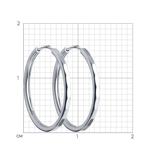 Серьги конго из серебра с алмазной гранью из серебро — вид 3