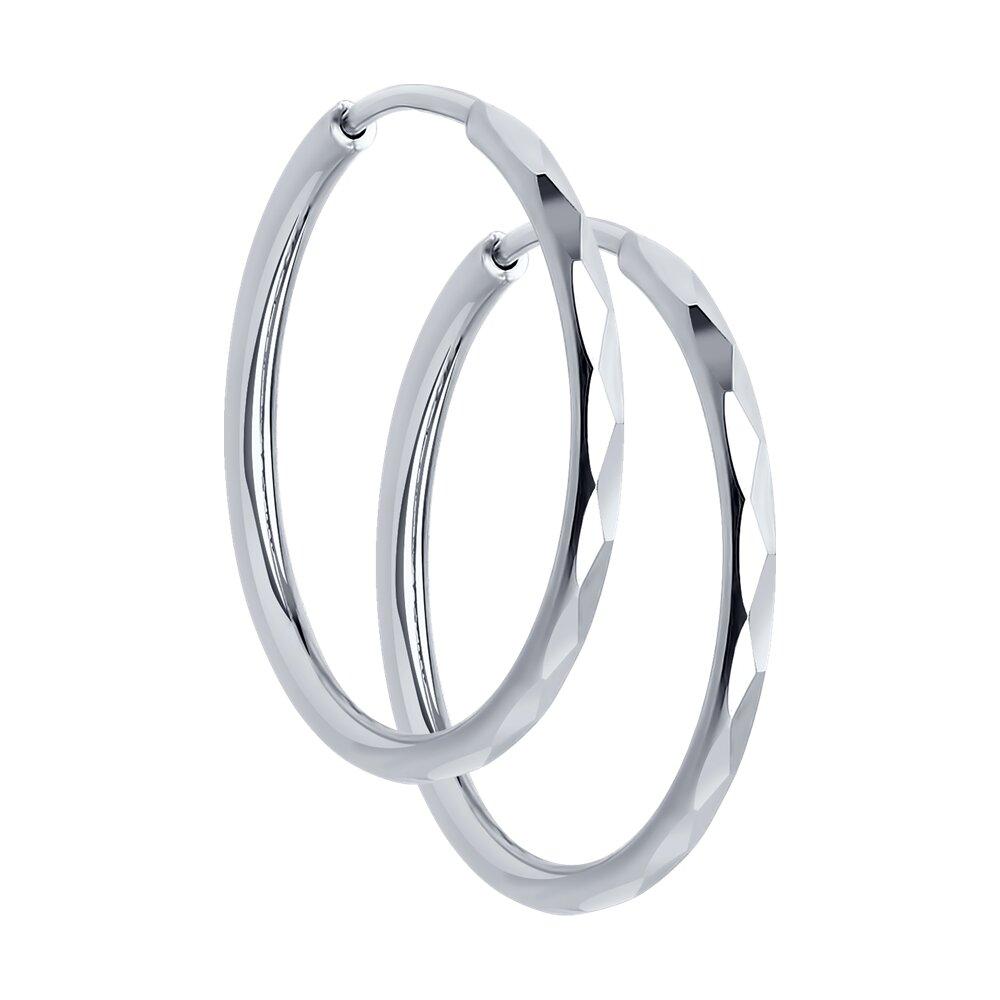 Серьги конго из серебра с алмазной гранью - видео на модели