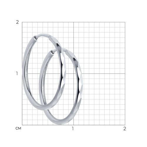 Серьги конго из серебра с алмазной гранью из серебро — вид 4