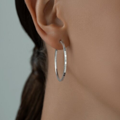 Серьги конго из серебра с алмазной гранью из серебро — вид 2