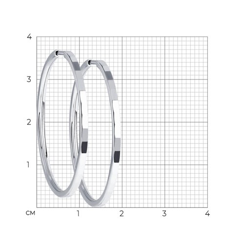 Серьги конго из серебра с алмазной гранью из серебро — вид 4