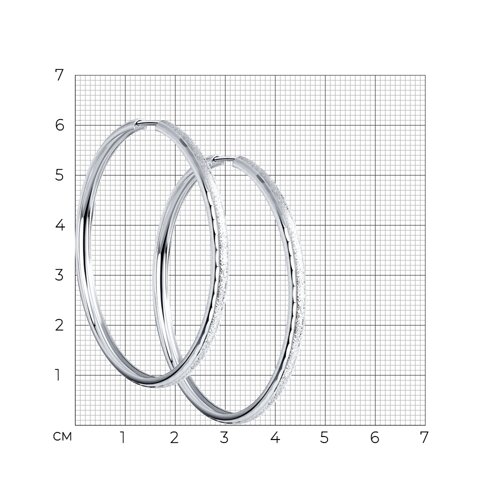 Серьги конго из серебра с алмазной гранью и матированием из серебро — вид 4