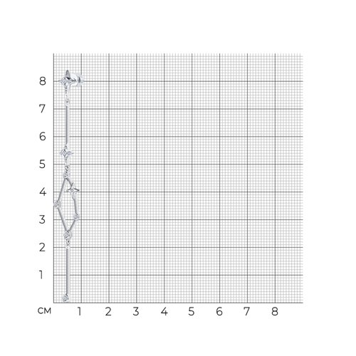 Серьга из серебра с фианитами из серебро — вид 4