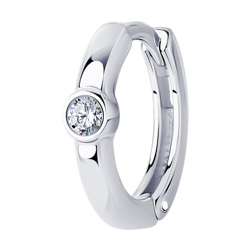 Серьга из серебра с фианитом - видео на модели