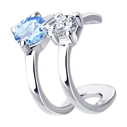 Серьга из серебра с фианитами - видео на модели