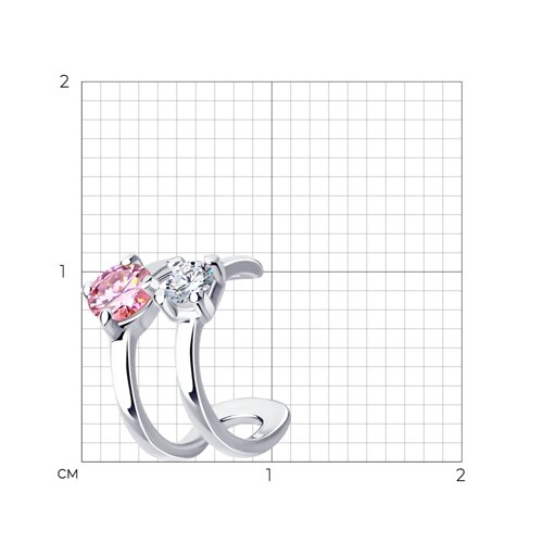 Серьга из серебра с фианитами из серебро — вид 4