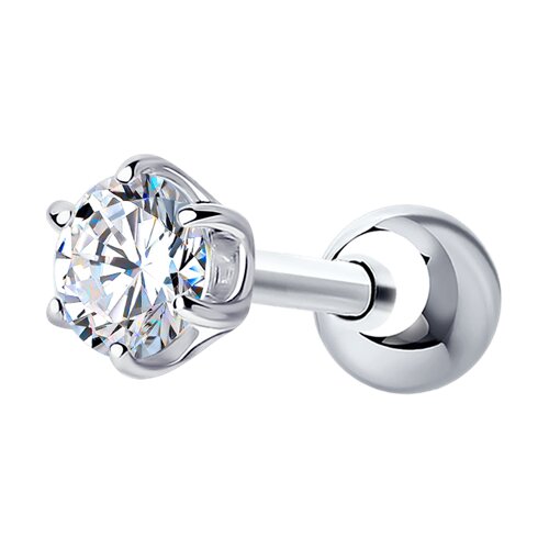 Серьга  из серебра с фианитом - видео