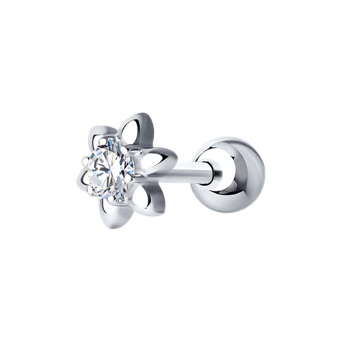 Серьга из серебра с фианитом - видео