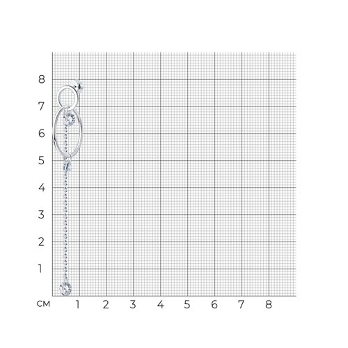 Серьга из серебра с фианитами из серебро — вид 4