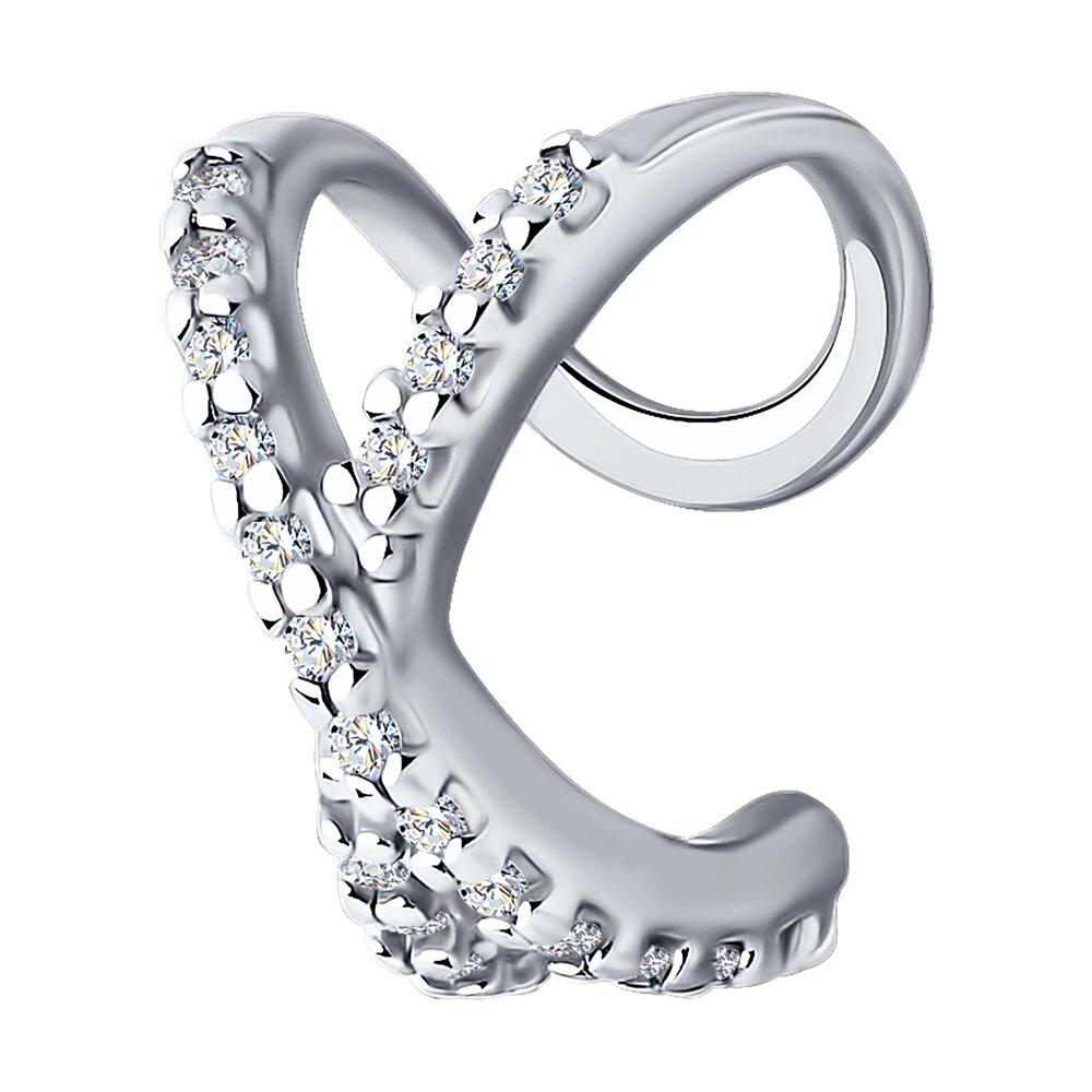 Серьга из серебра с фианитами - видео на модели