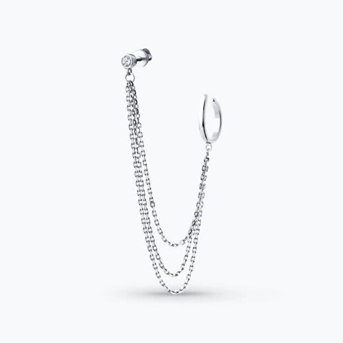 Серьга из серебра с фианитом - видео на модели