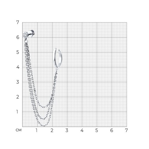 Серьга из серебра с фианитом из серебро — вид 3