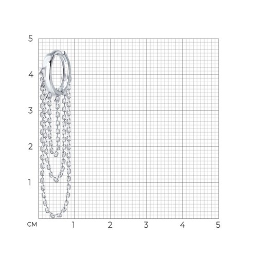 Серьга одиночная из серебра из серебро — вид 4