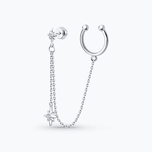 Серьга из серебра с фианитами - видео на модели