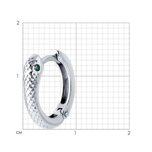 Серьга из серебра с фианитами из серебро — вид 3