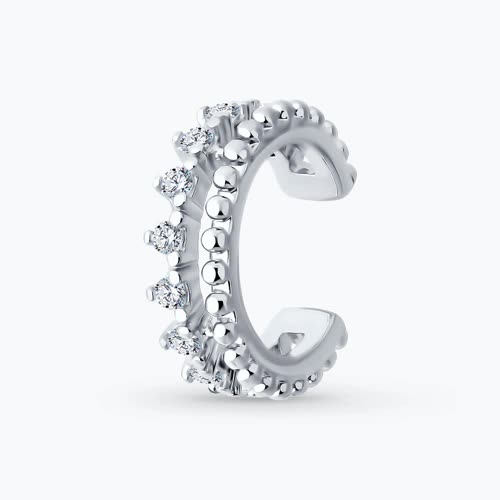 Серьга из серебра с фианитами - видео на модели