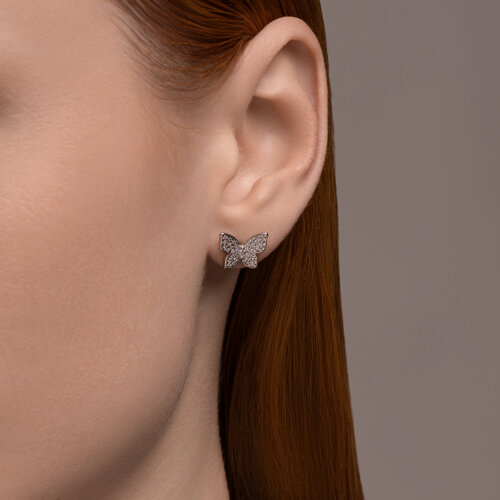 Серьги из серебра с фианитами из серебро — вид 2