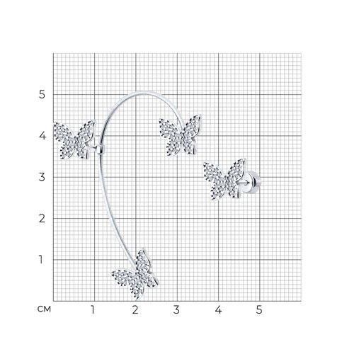 Серьги из серебра с фианитами из серебро — вид 4