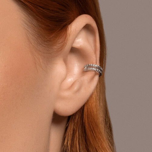 Серьга из серебра с фианитами из серебро — вид 4