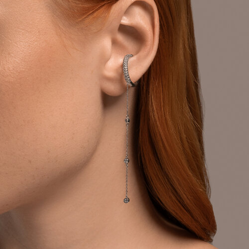 Серьга из серебра с фианитами из серебро — вид 5