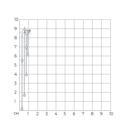 Серьга из серебра с фианитами из серебро — вид 4