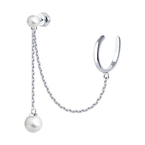 Серьга из серебра с синтетическим жемчугом - видео