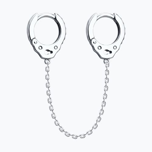 Серьга из серебра с фианитами из серебро — вид 2