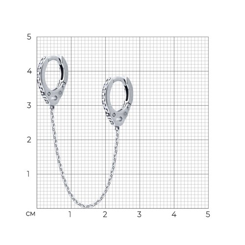 Серьга из серебра с фианитами из серебро — вид 4