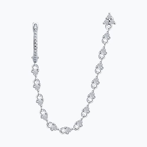 Серьга из серебра с фианитами из серебро — вид 2