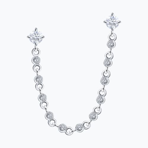 Серьга из серебра с фианитами из серебро — вид 2