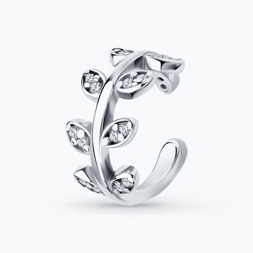 Серьга из серебра с фианитами - видео на модели