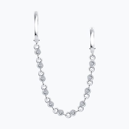 Серьга из серебра с фианитами из серебро — вид 2