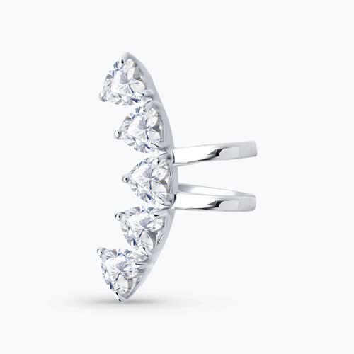 Серьга из серебра с фианитами - видео на модели