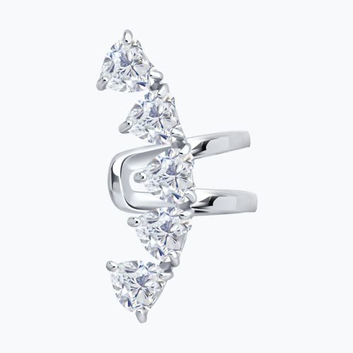 Серьга из серебра с фианитами из серебро — вид 2