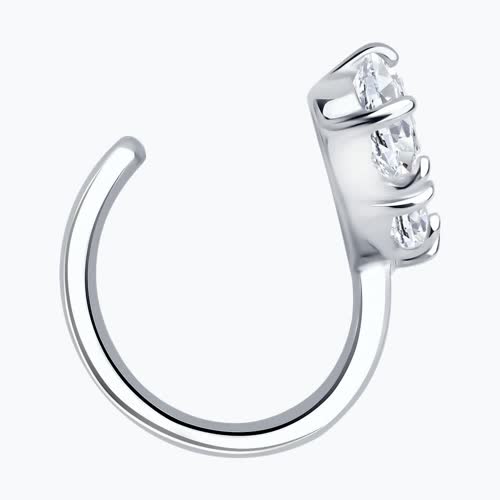 Серьга из серебра с фианитами из серебро — вид 3