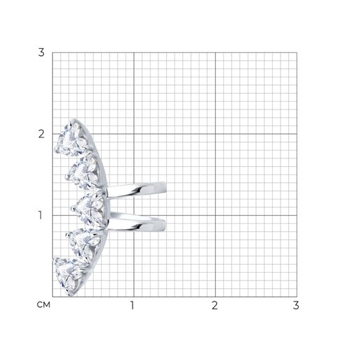Серьга из серебра с фианитами из серебро — вид 7