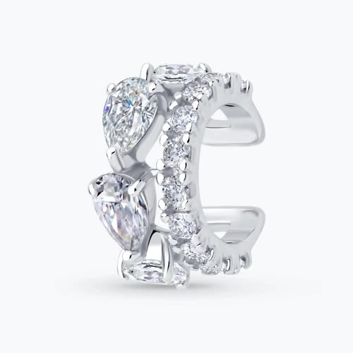 Серьга из серебра с фианитами - видео на модели