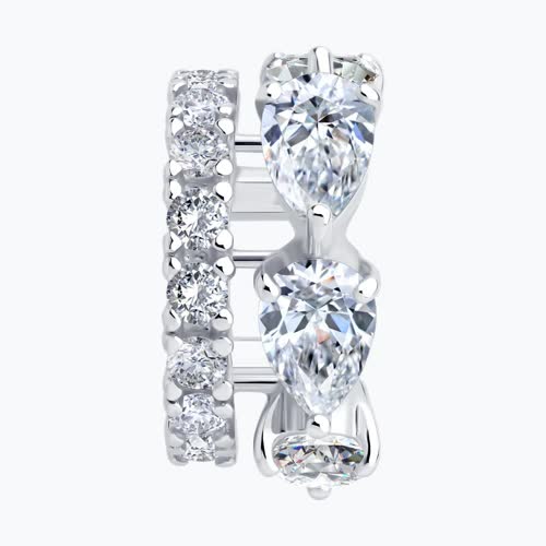 Серьга из серебра с фианитами из серебро — вид 2