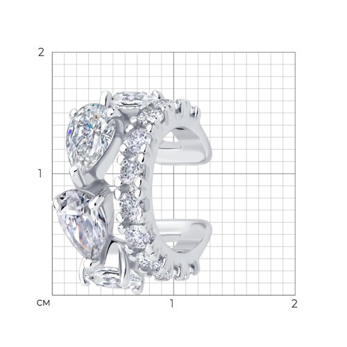 Серьга из серебра с фианитами из серебро — вид 5