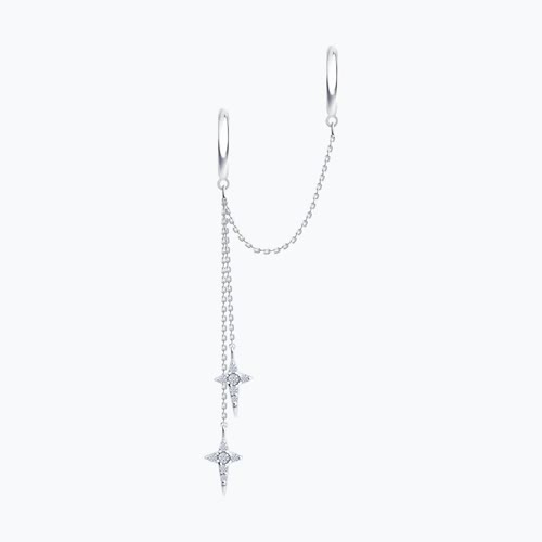 Серьга из серебра с фианитами из серебро — вид 2