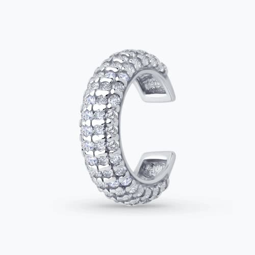 Серьга из серебра с фианитами