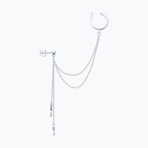 Серьга из серебра с фианитами из серебро — вид 3