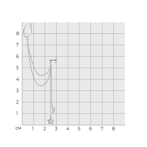 Серьга из серебра с фианитами из серебро — вид 5