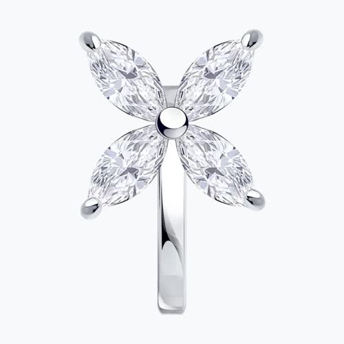 Серьга из серебра с фианитами из серебро — вид 2