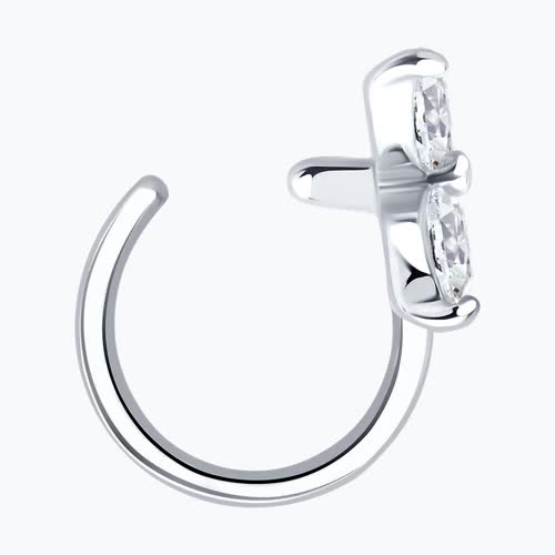 Серьга из серебра с фианитами из серебро — вид 3