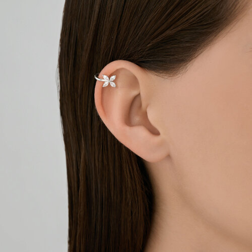 Серьга из серебра с фианитами из серебро — вид 4