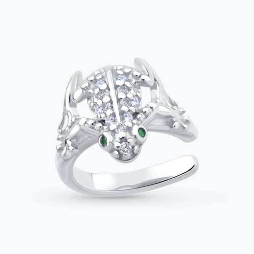 Серьга из серебра с фианитами - видео на модели