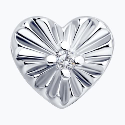 Серьга из серебра с фианитом из серебро — вид 2