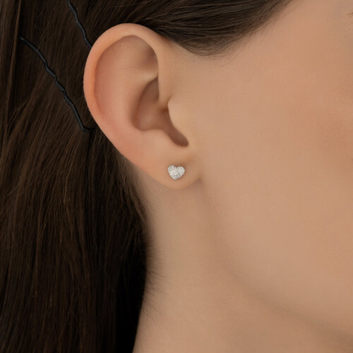 Серьга из серебра с фианитом из серебро — вид 4