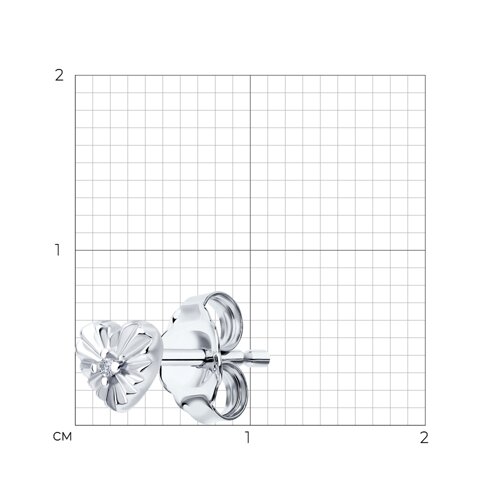 Серьга из серебра с фианитом из серебро — вид 5